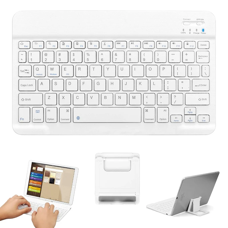 Ultra slim multimedia aluminum wireless keyboard for tablet pc windows min keyboard