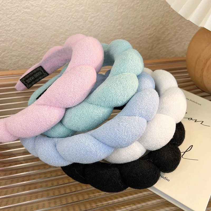 Fashion Women Twisted Knot Makeup Headband Terry Cloth Lady Hair Accessories Sponge Spa Headbands for Washing Face