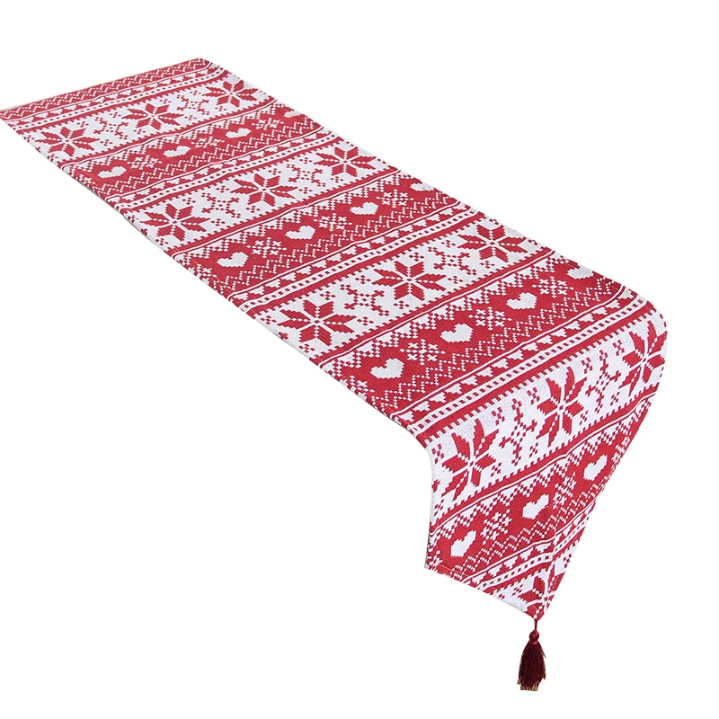 Hot Selling Santa Claus Snow Man Table Runner Snowflake Table Cloth Place Mat