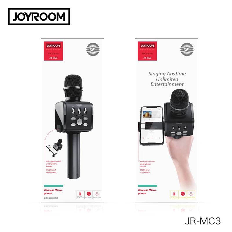 Лидер продаж портативный беспроводной караоке-микрофон Joyroom KTV с держателем для