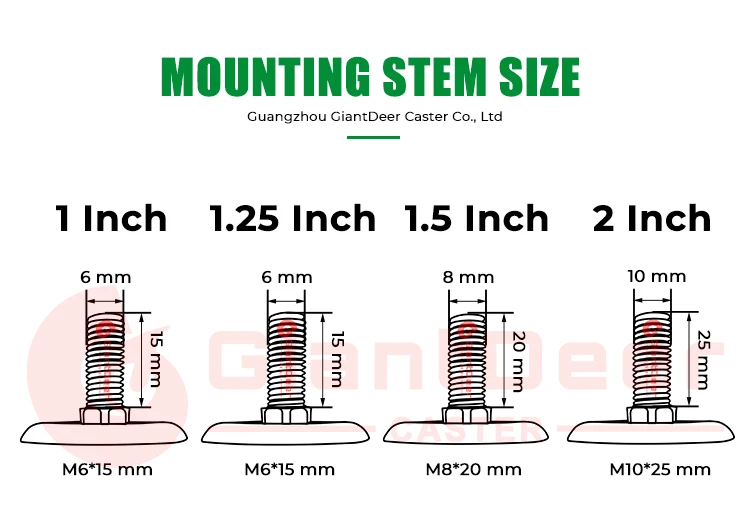 Customized Top Quality 2 Inch 50mm Silicone Caster Solid Stem 16mm M6 M8 M10