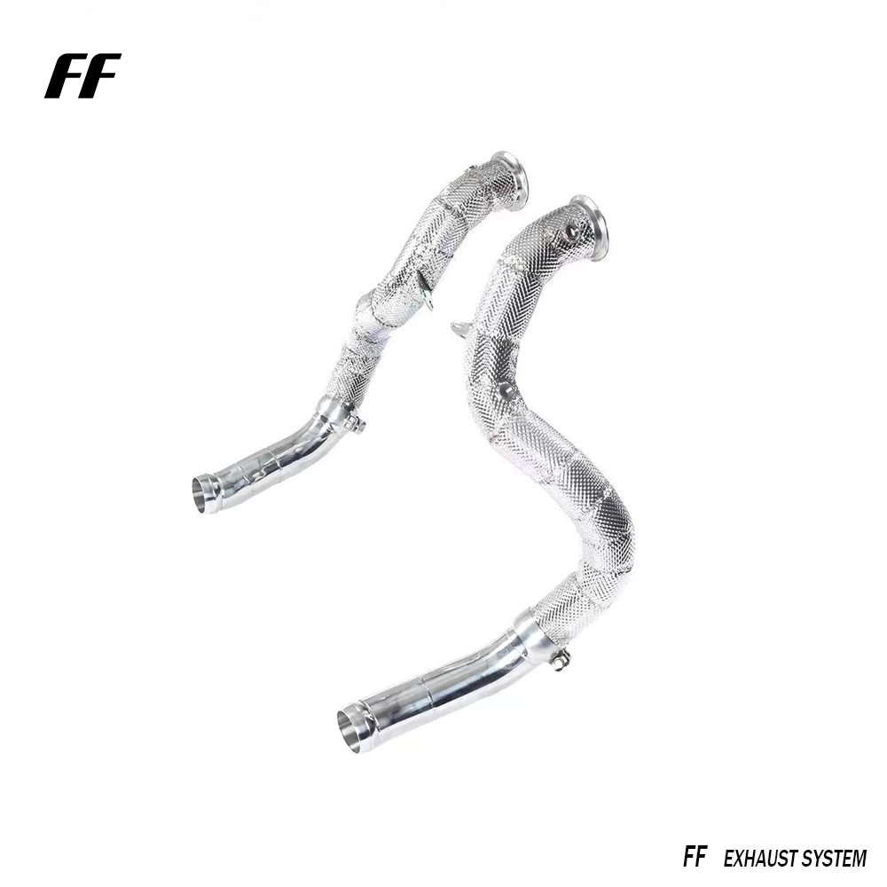 High flow exhaust downpipe for Mercedes Benz C63 E63 4.0T