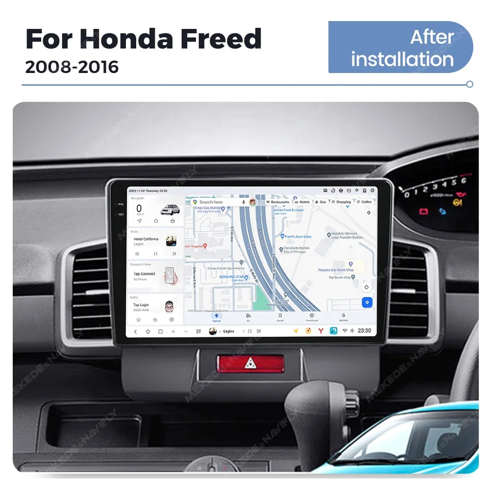 Mekede DUDU7 android car radio dvd player 2K multimedia split screen dvr map for Honda Freed 2008 2009 2010 2011 2012 2013 2016