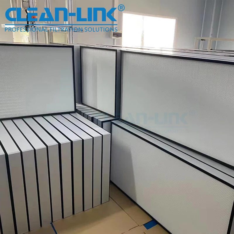 High efficiency mini pleat fiberglass filter paper clean room HEPA Panel filter