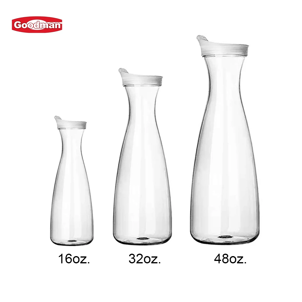 Hot Sale Restaurant Pc Clear Tea Jug Juice Carafes Bottle Acrylic Pouring Glass Water Pitchers With Lid Plastic Pitcher