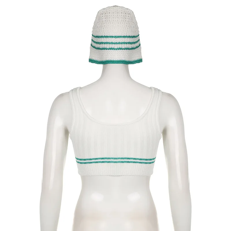 Tennis Skirt Terno Clothing Set for Women 2 Two Piece Skirt and Top with Hat Girls Cute Modest Matching Knit Terno Skirts Sets