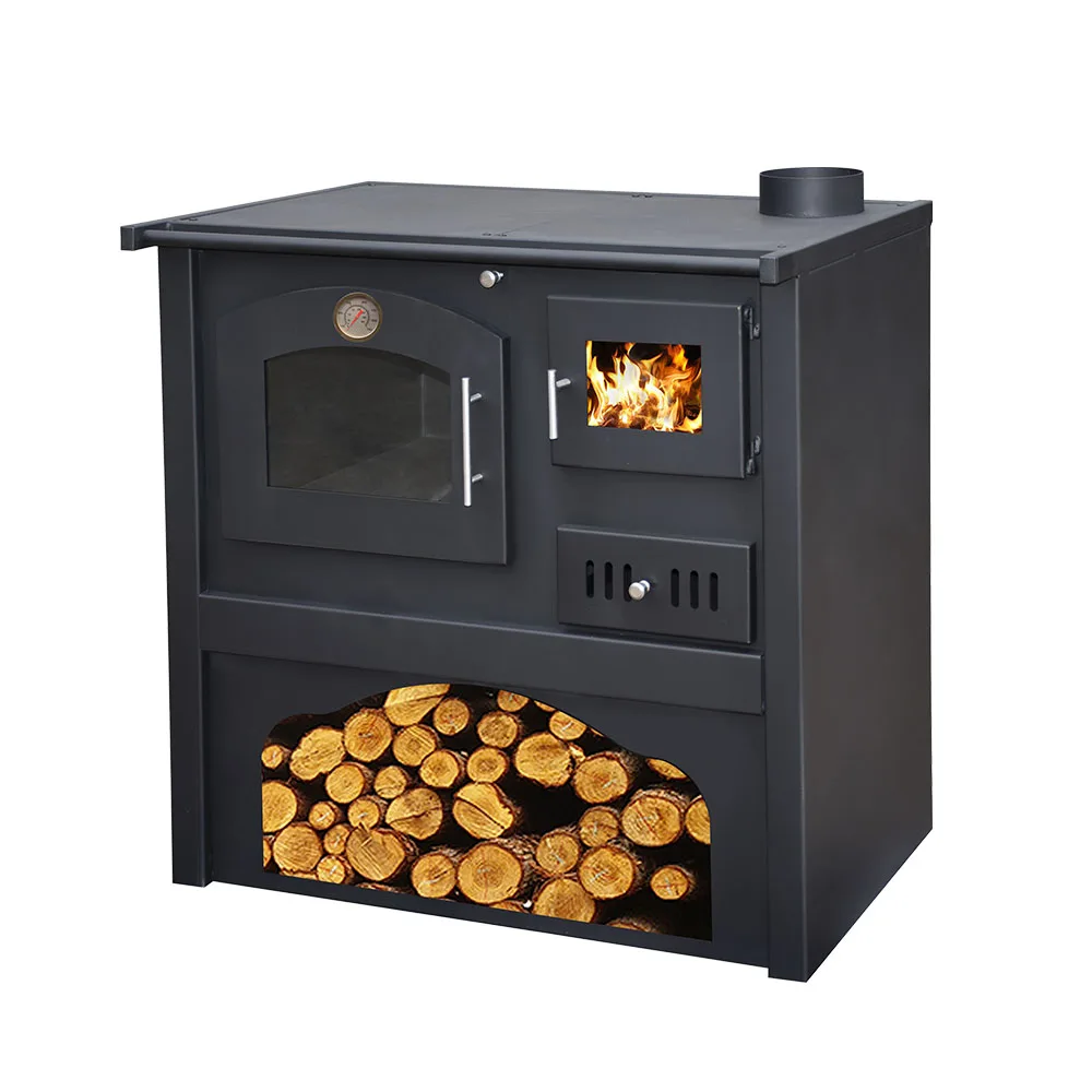 Modern Style Indoor Heating Cold Rolled Steel Wood Burning Fireplace Stove With Oven