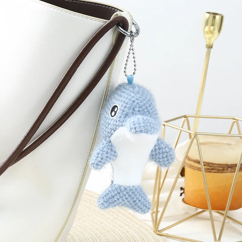 Custom Stuffed Animal Crochet Handmade Dolphin Plush Keychains