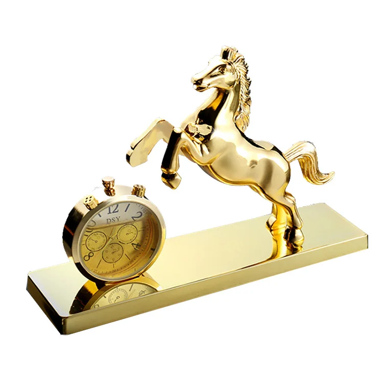 Creative New Car Interior Decoration Supplies Kirsite Gold Sliver Horse Leopard Car Watch Perfume Seat Holder Ornaments