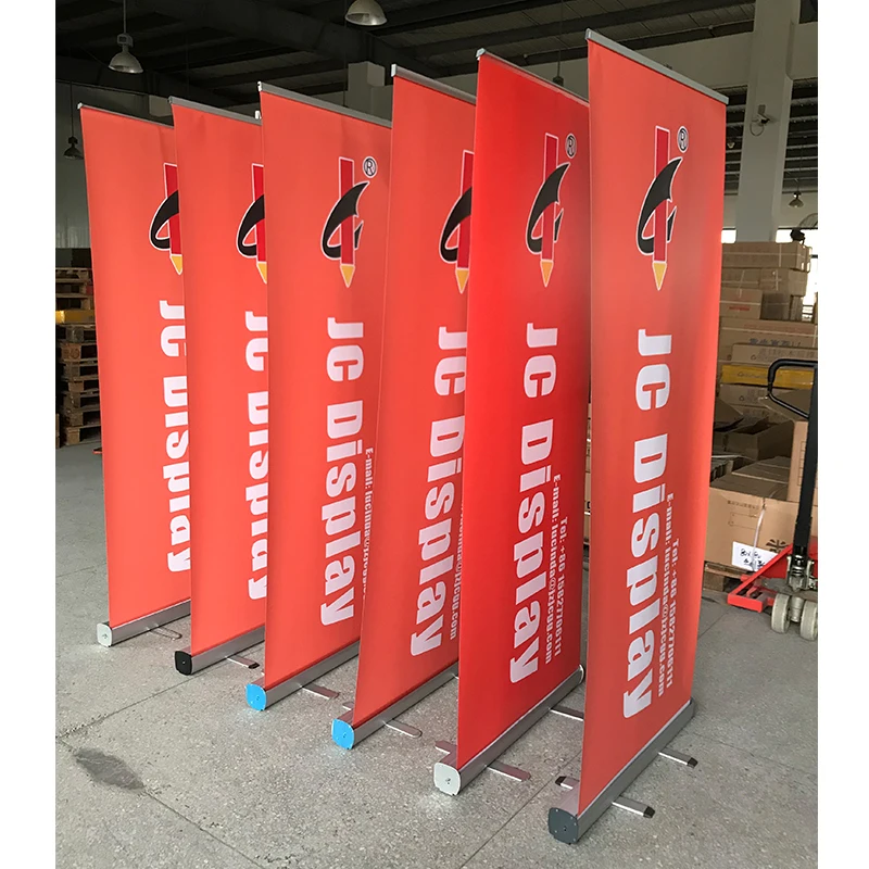 Aluminium Roll Up Banner Backdrop Double Sided Retractable Roll Up Banner Stand For Trade Show