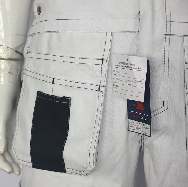 painters plus  white bib pant brace trouser work bib pant work brace pants for men