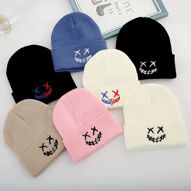 Wholesale Embroidered Knitted Hat Personality INS Student Winter Ear Protection Warm Hats