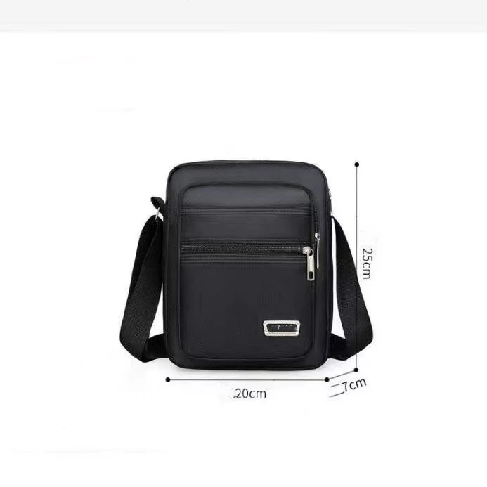 Waterproof nylon Oxford bag for men Single shoulder crossbody bag Multi-layer pocket cash Register bag for men and women