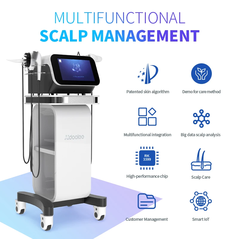 6 In 1 Desktop Scalp Care Hair Growth Machine With Hair Follicle Detection Analysis Nano Spray High Frequency Vibration Massage