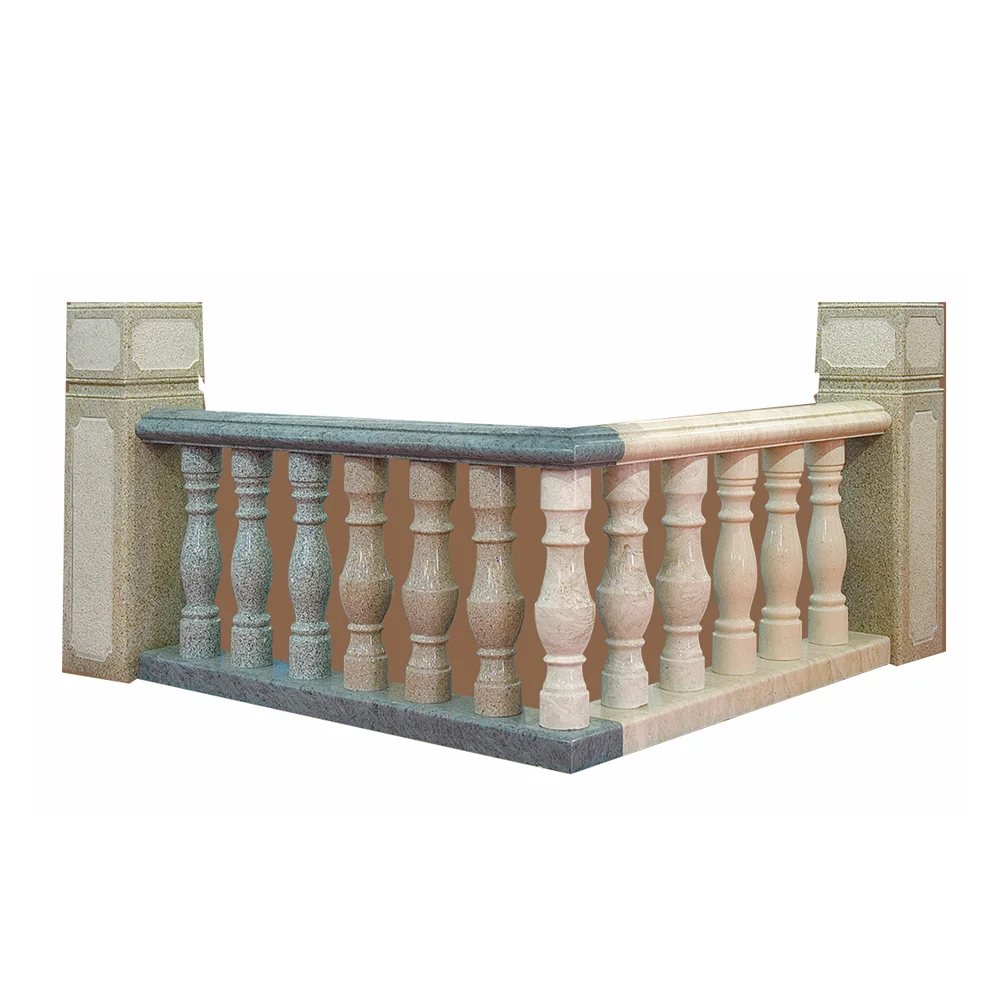Granite stone railing post, stone baluster railing, granite baluster