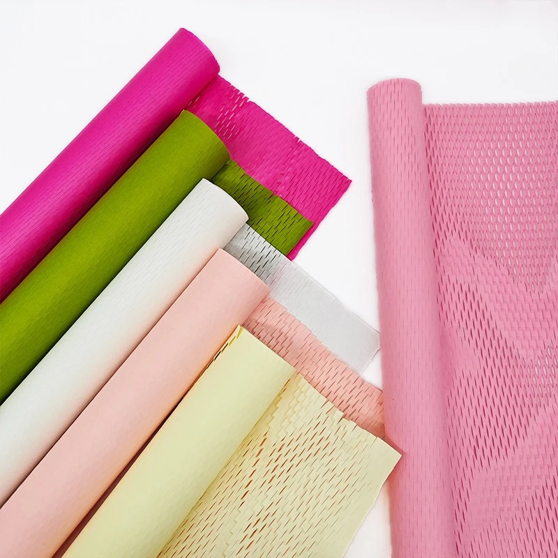 LUCIA Solid Color Eco-Friendly Honeycomb Paper Mesh Art Paper Flowers Bouquet Wrapping Paper Gift Bouquet  Packaging Material