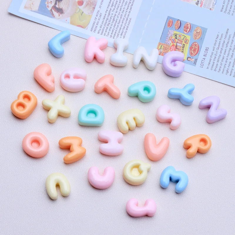 Wholesale price custom DIY letter craft accessories cartoon rainbow blend cream glue phone case patch resin charm for decoration