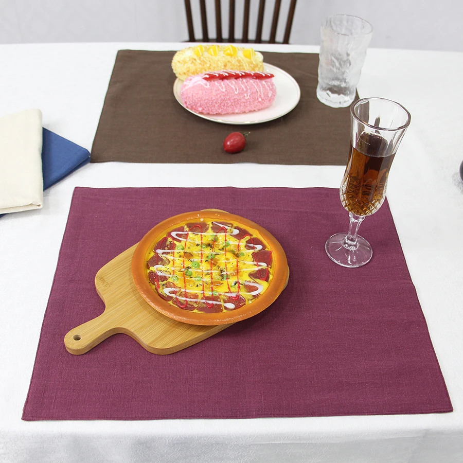 High quality high-grade solid color food placemat pure cotton thickened insulation  dining table placemats