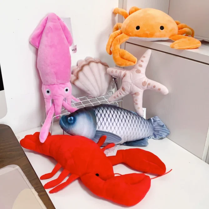 2024 Hot Selling Plush Toys Cute Sea Animal For Home Decoration Lobster Crab Squid Soft Toys Children Special Birthday Gifts