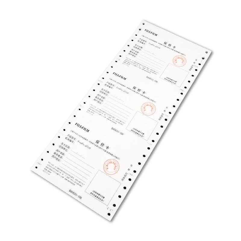 Wholesale Hot selling Custom 3-ply Carbonless Duplicate Business Continuous Carbonless Form For Factory