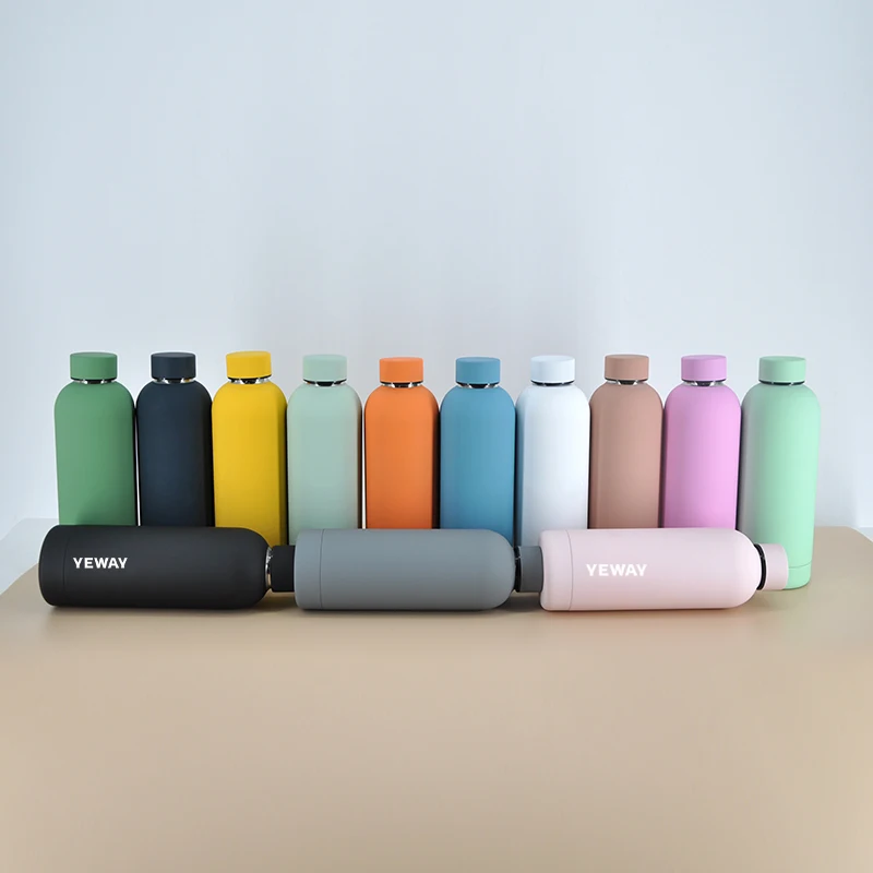 Yeway Tasse Copo 2022 new arrival Spray Rubber Painted Stainless Steel Sport Yoga Bottle Stainless Steel Sport Water Bottles