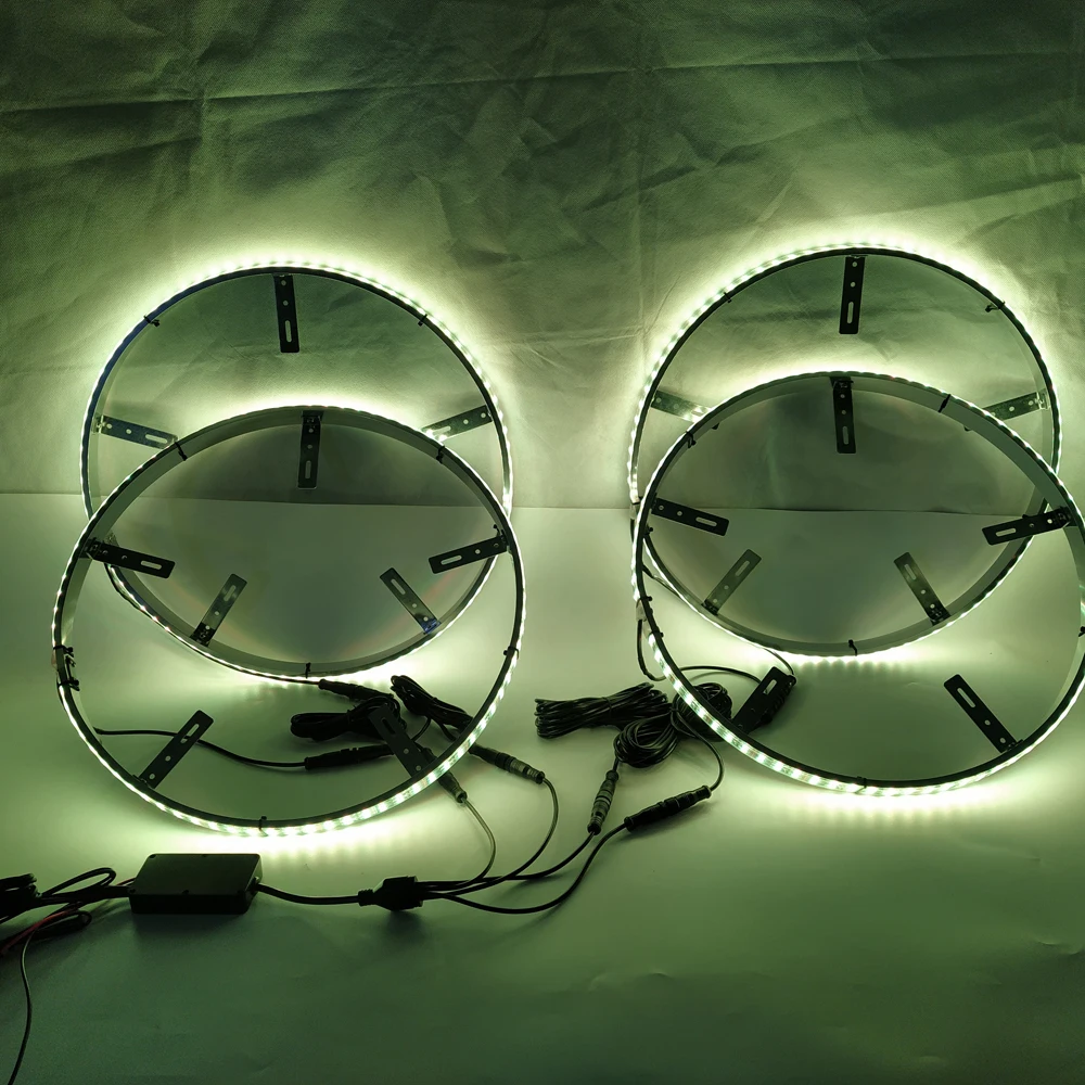 Wireless Control  Wheel Lights Alloy LED Rim Light for Jeep Trucks 15 inch controller neon lamp flashing car wheel rim light