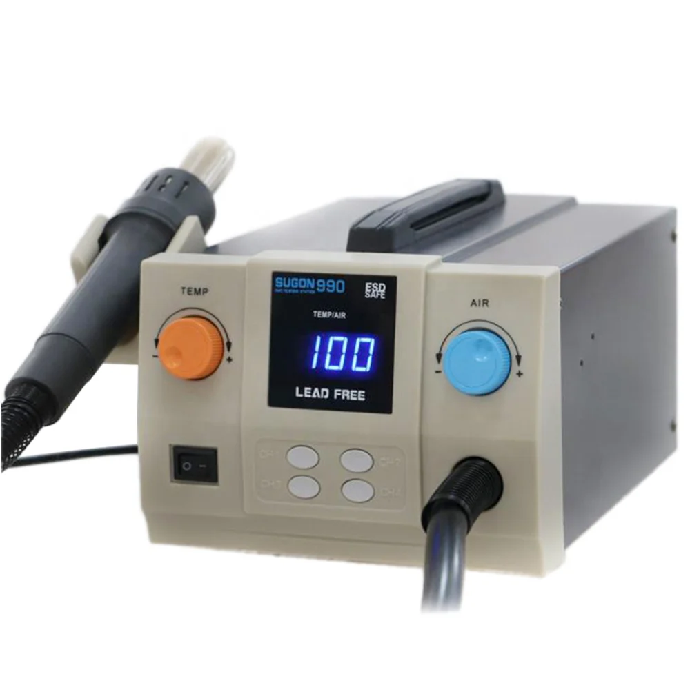 
High quality Hot Air Rework Station, SUGON 990 Soldering Desoldering Station with Stock 