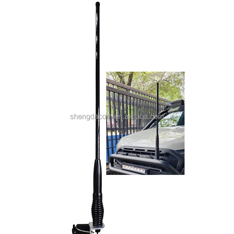 VHF UHF dual band mobile antenna Omni heavy duty spring barrel car antenna white and black 6.5 dBi ham radio antenna