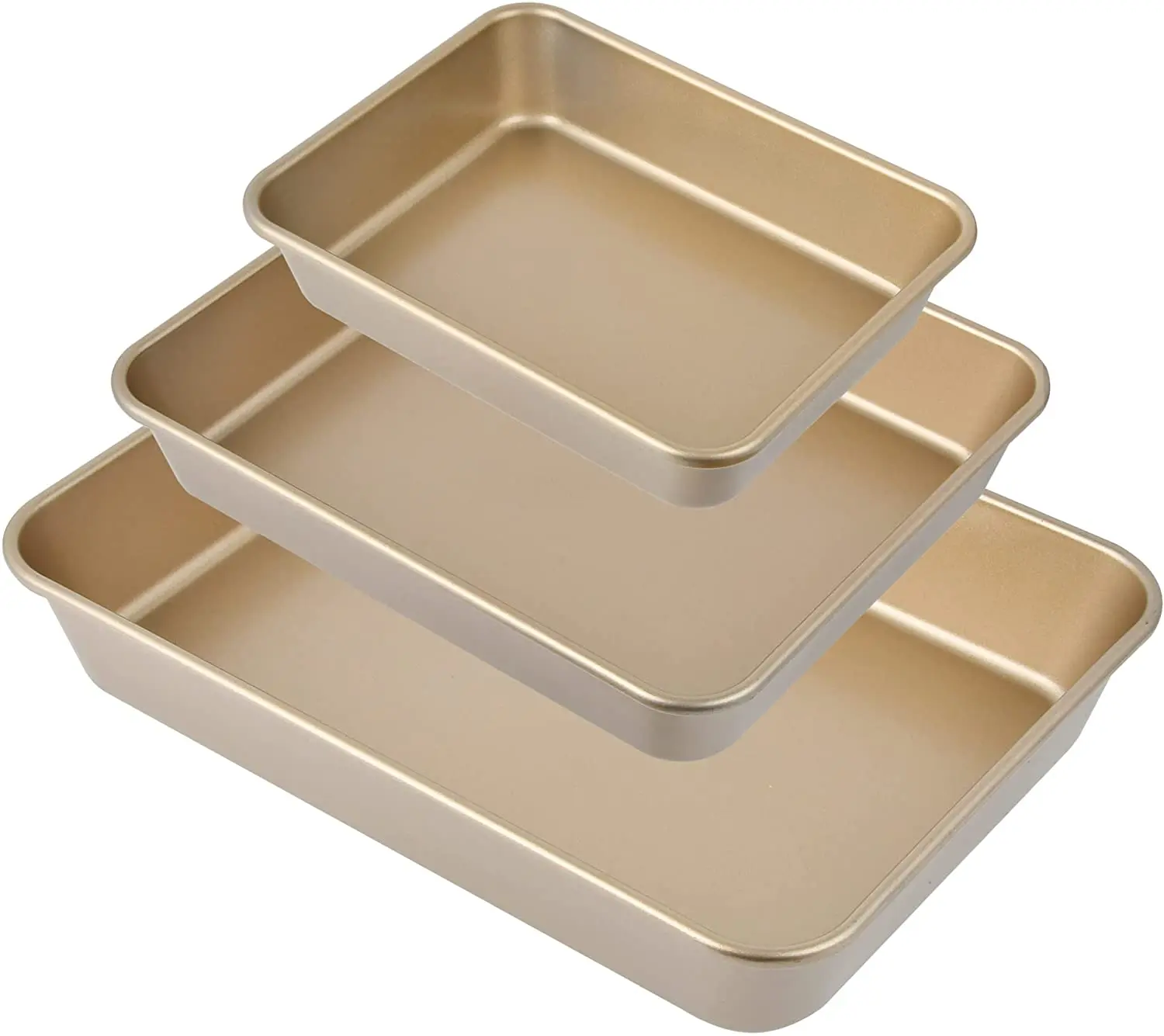 new design pressed aluminum cookware set 3 pcs Square non stick bakeware square oven baking tray