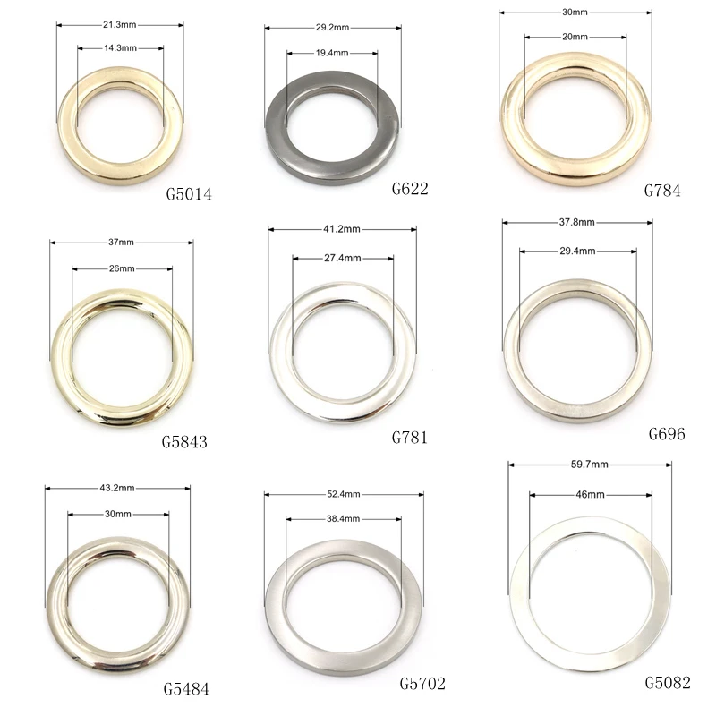 Different Sizes Bag Hardware Buckle Zinc Alloy O Ring Custom Metal Bag Buckles