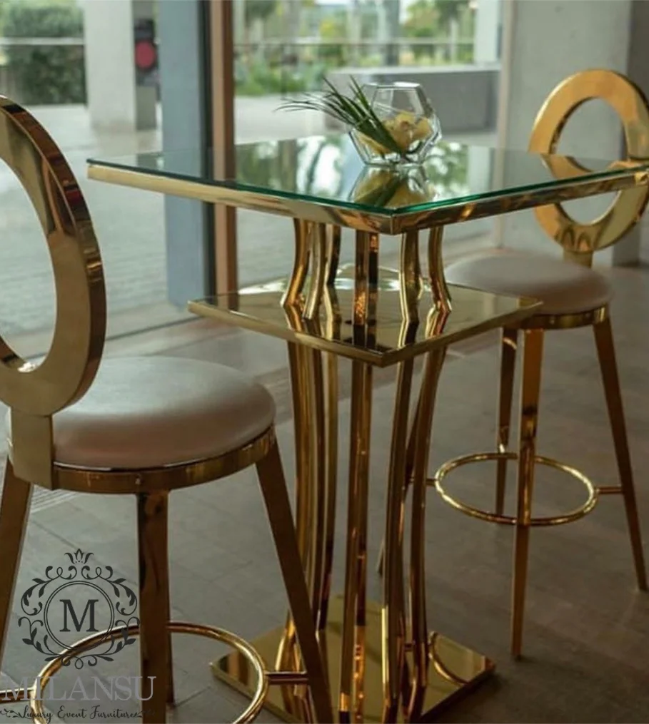 
 Вечерний коктейльный столик из нержавеющей стали с современным дизайном для дома  