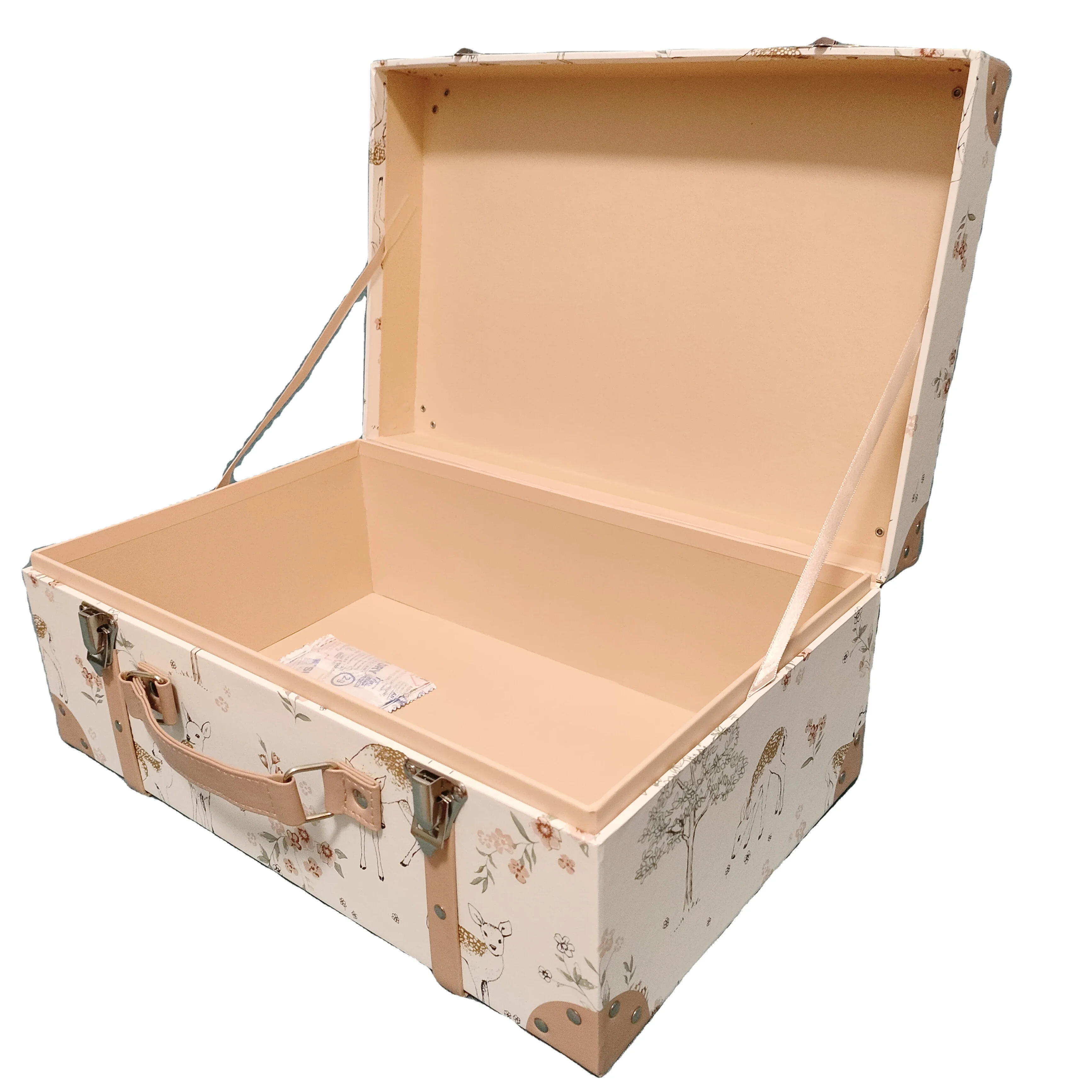 kids suitcase with hand-make printing stitches Handmade Cardboard Gift Boxes Decorative Vintage Suitcase box