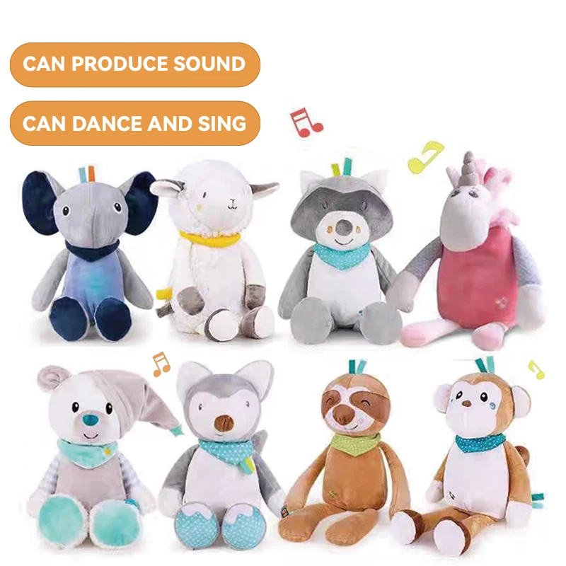Custom Electronic Dancing Singing Repeating Words Music LED Light Dance Learn to Speak Electronic Plush Toy For Kids