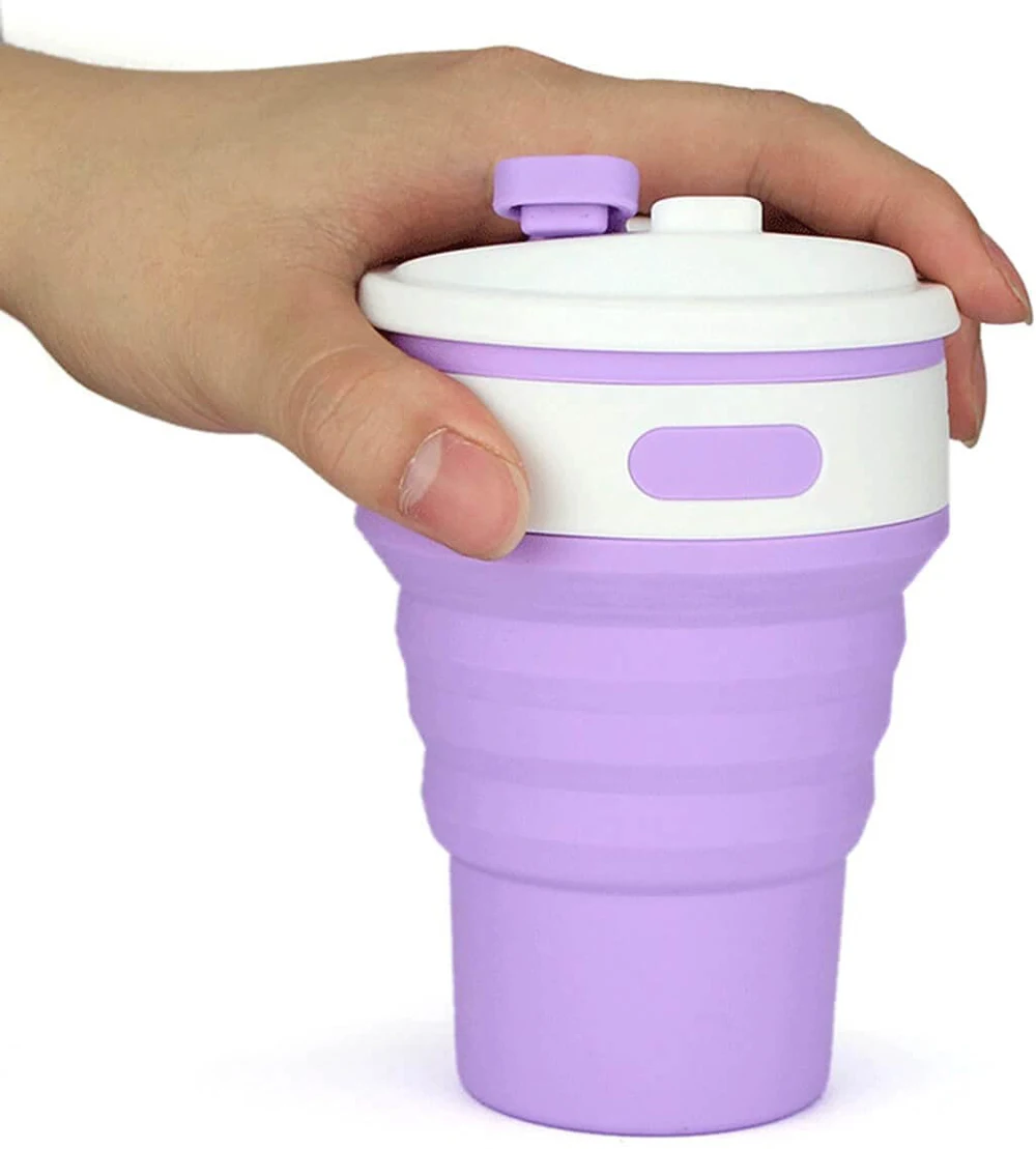 FREE SAMPLE Silicone Portable Foldable Coffee Cup Foldable Drinking Cup Office Outdoor Car Camping Folding Sports Bottle