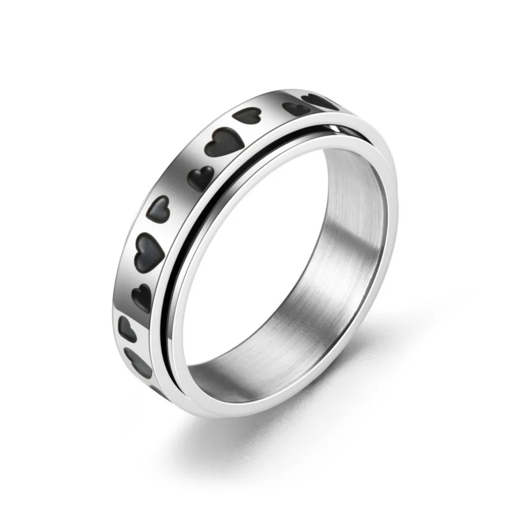 Relieving Stress Fidget Band Anxiety Rings Stres Giderici Fidget Band Anksiyete Yuzukleri Paslanmaz Celik Spinner Yuzuk