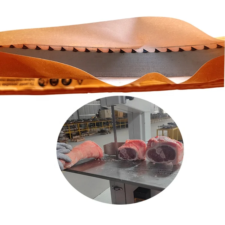 German Material Frozen Meat And Bone Saw Blade Fast Cutting Durable Band Saw Blade For fresh beef cutting