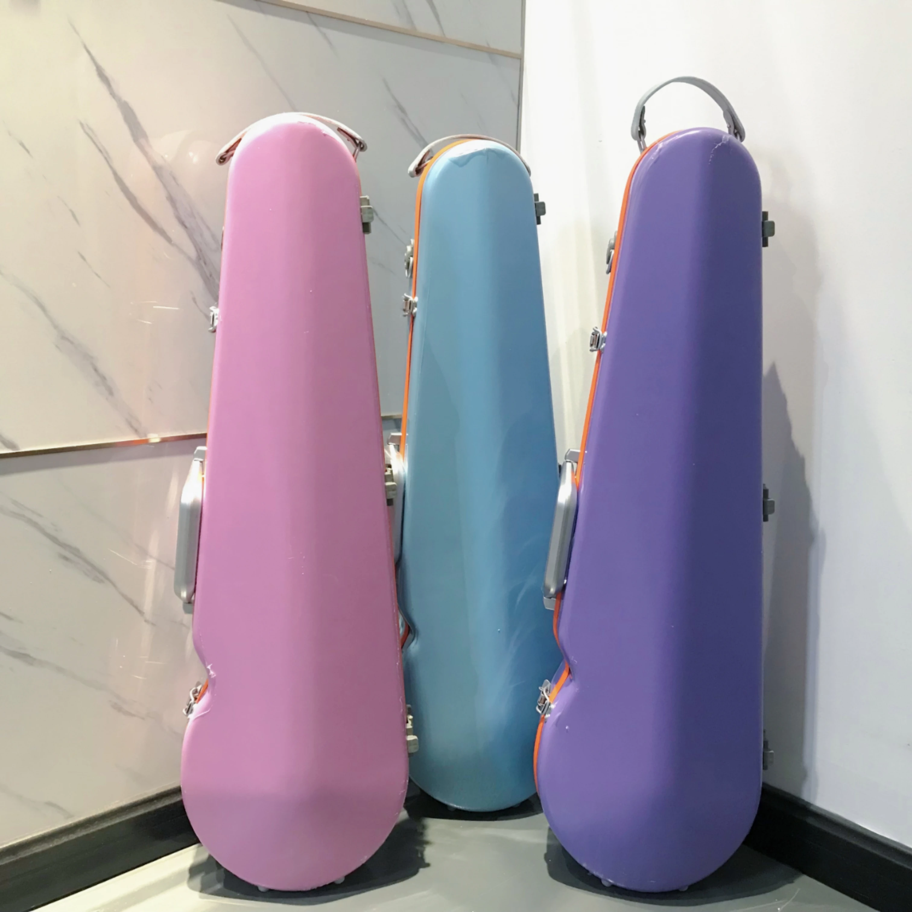 Wholesale High Grade Colorful Durable Triangle Fiberglass Violin Case