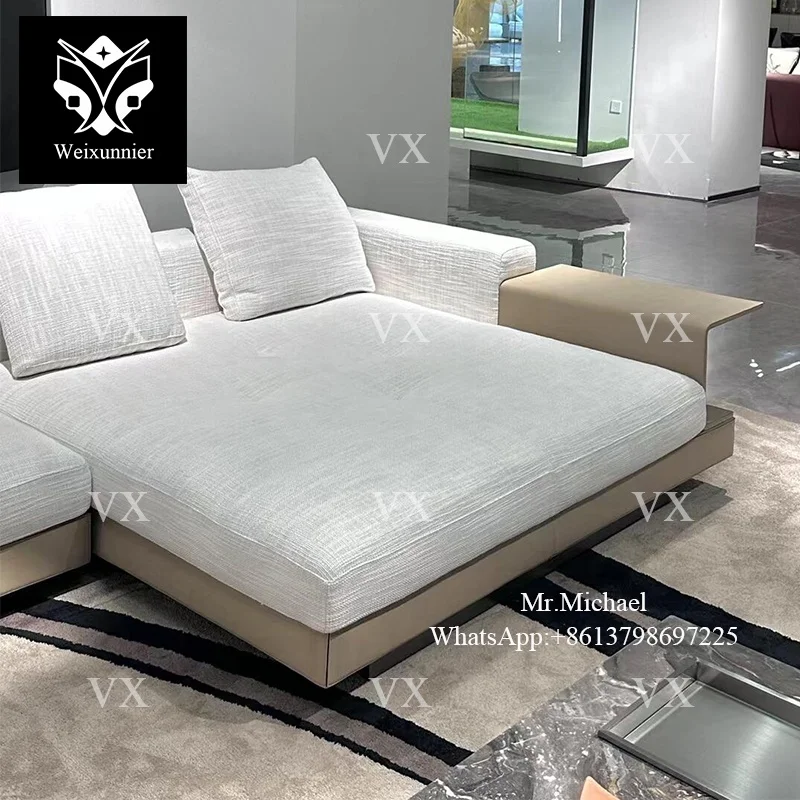 Modern Genuine Leather Design Living Room Connective Modular U-shaped Luxury Sofa Sectional Couch