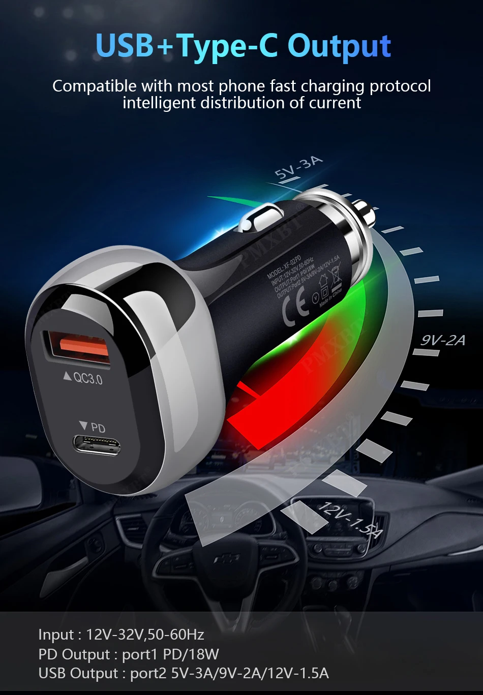 2021 New PD QC 3.0 Car Charger Fast Charging For iPhone 12 Pro XS Xiaomi 7 8 Samsung S10 Mobile Phones Dual USB Charger in Car