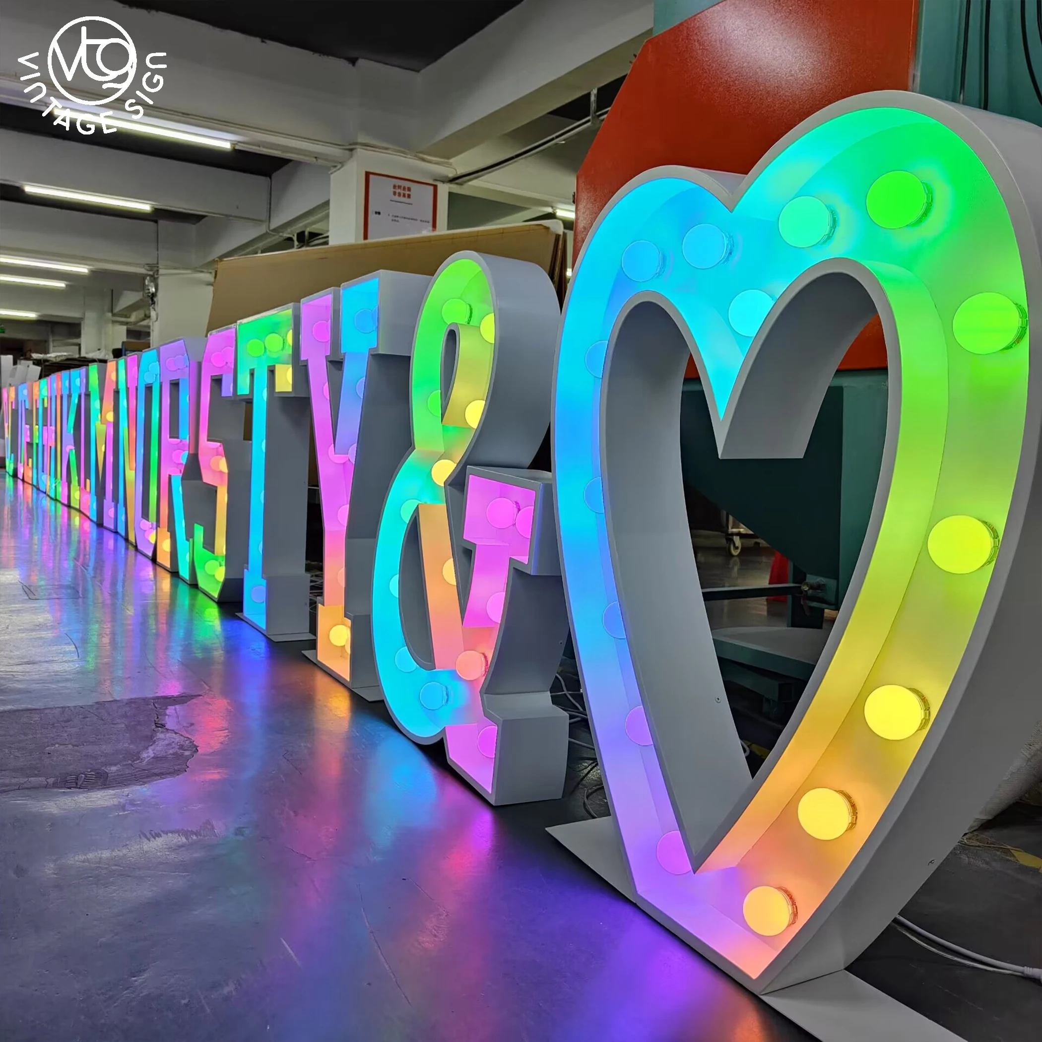 Hot Selling Wedding Love Vintage Sign Marquee 4ft Light Up Letter With Fast Delivery