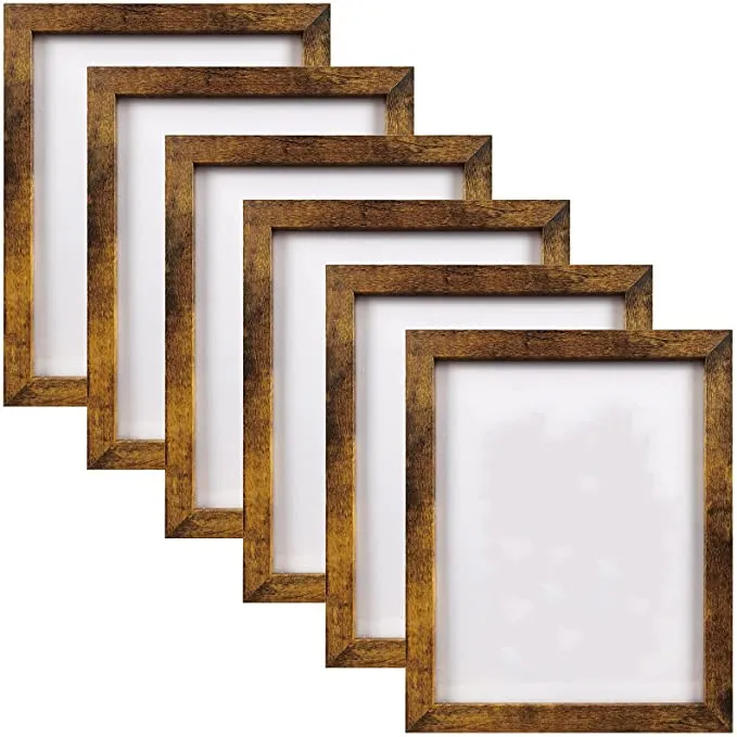 Cadres Photos Bois Great Bamboo Drawing Frames 8x10 Picture Frame Brown Set of 6 Display Pictures 5x7 With mat 8x10 Without Mat