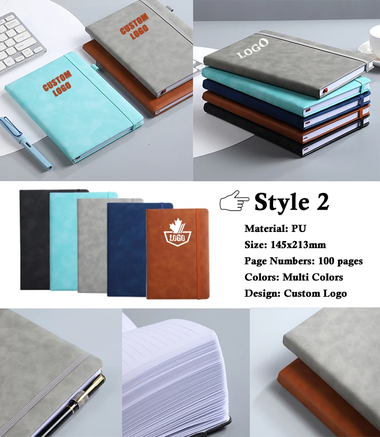 Custom Logo A5 Multifunctional Business Gift Box Set Leather Office Stationery Includes Diary Power Bank Wireless Charging Smart
