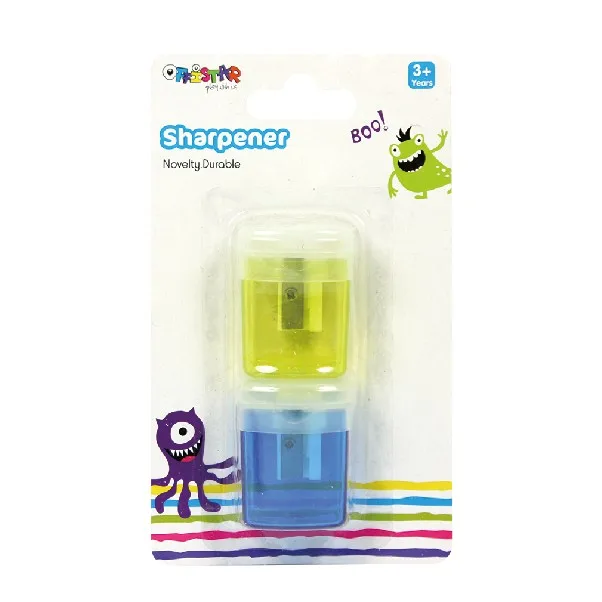 New design kids school cute horse animal shape 2 holes wooden pencil sharpener