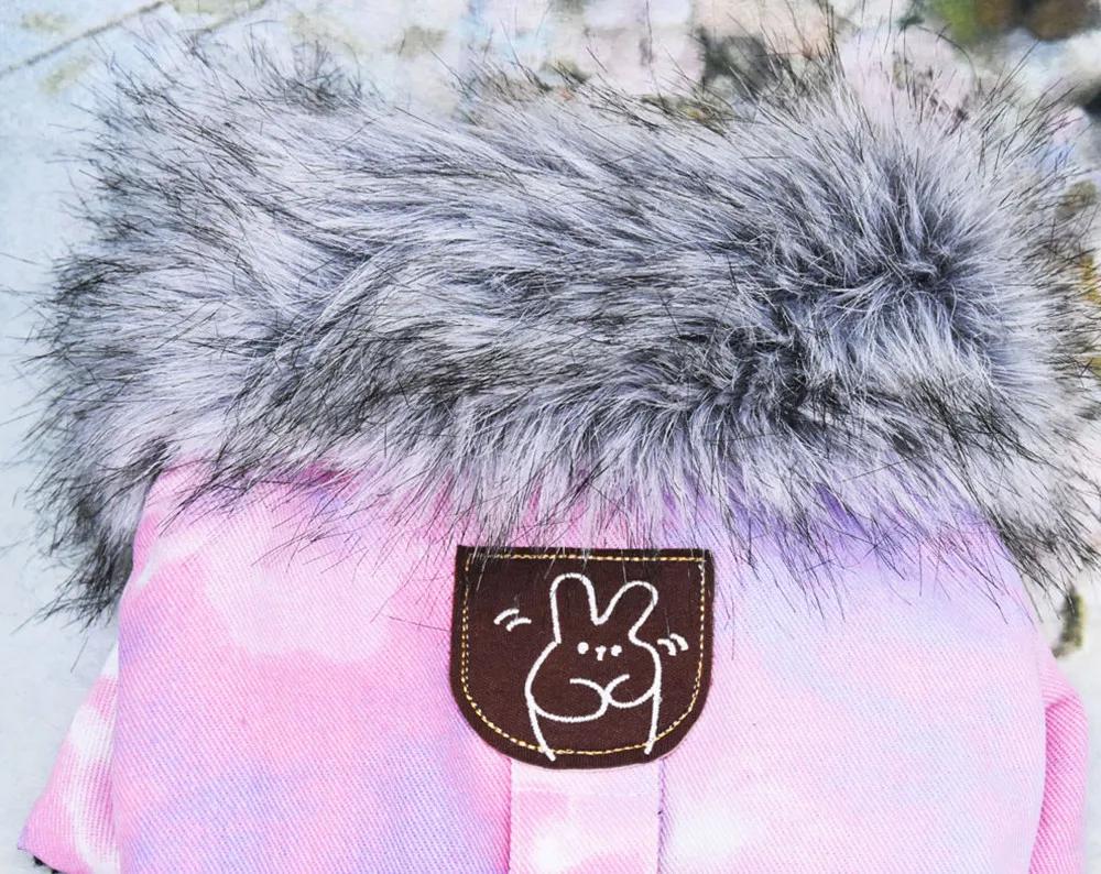 Four legged Jeans pet cotton padded clothes dogs Clothing belt traction hole go walk dog coat shop online wholesaler