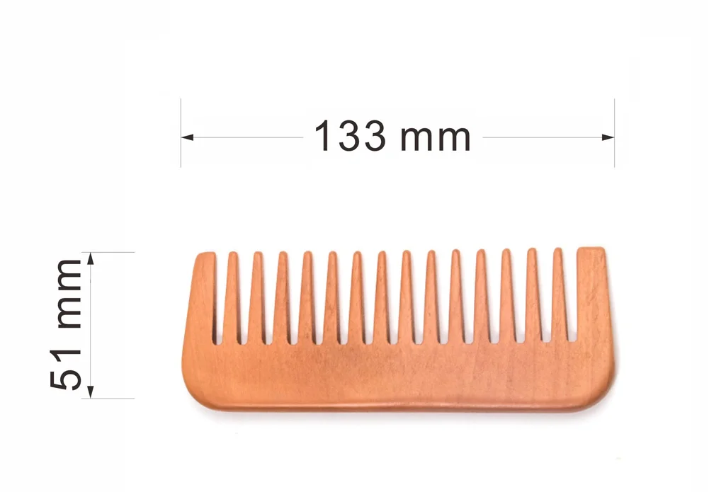 Private Label Pocket Size Hair Comb Natural Peach Wood Beard Comb For Travel Razorline Comb