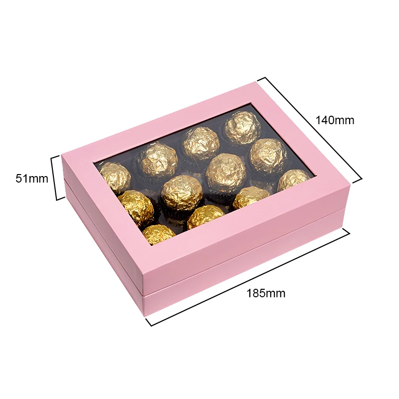 Custom Logo Free Design Magnetic Chocolate Packaging Box With Dividers Food Candy Box Chocolate  Box With Pvc Window
