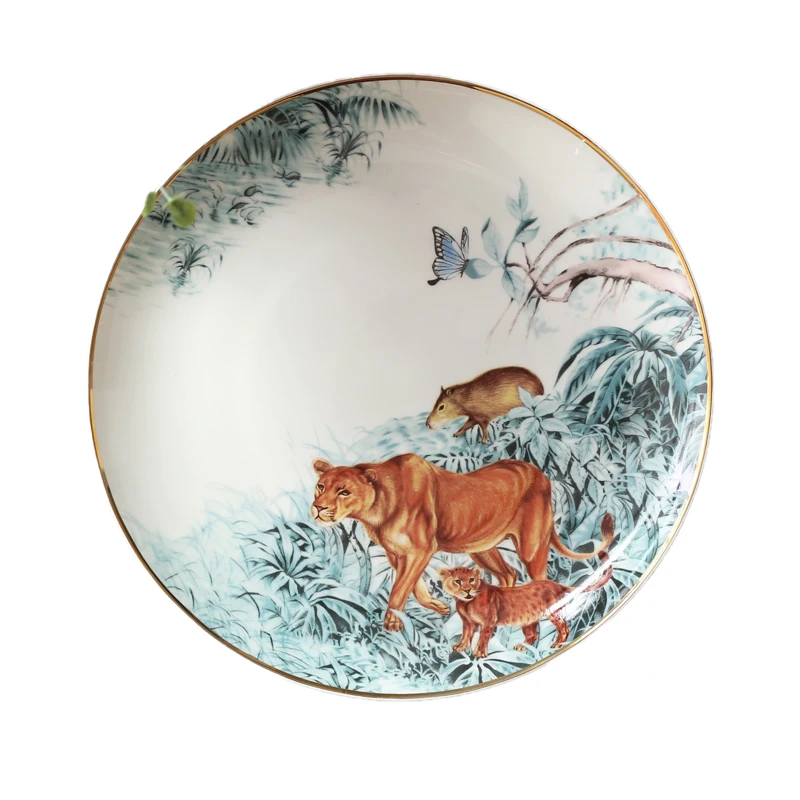 
Animal dazzling gold combination high-quality tableware A variety of optional ceramic tableware and tableware sets 