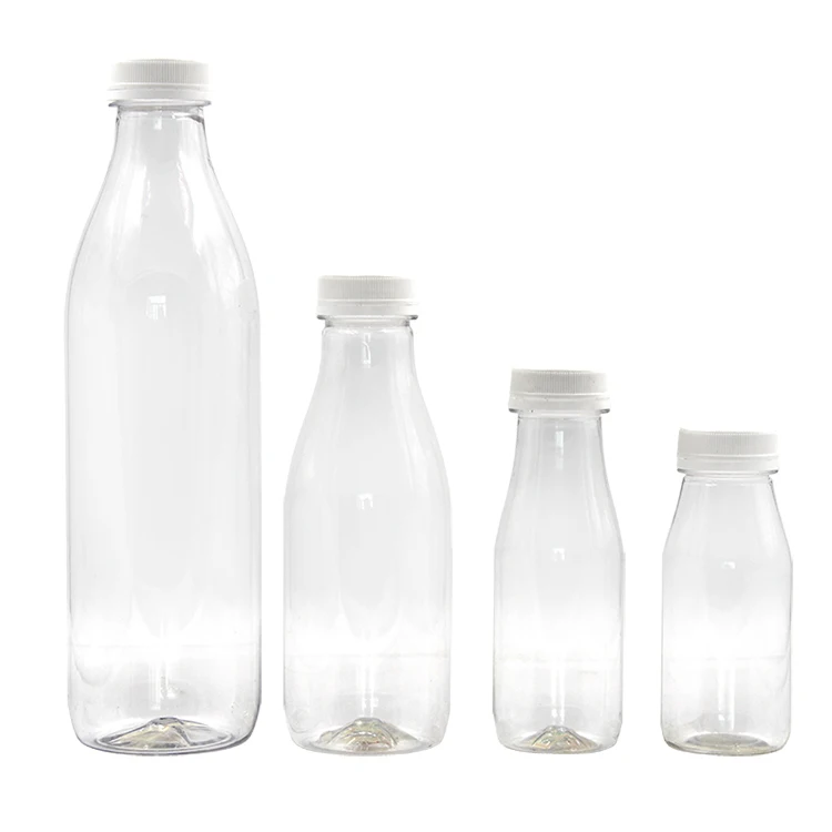 Empty Clear 1 lt Plastic Milk Bottle 200ml 250ml 500ml 1 liter Bottle Biodegradable Disposable PLA Plastic Bottles