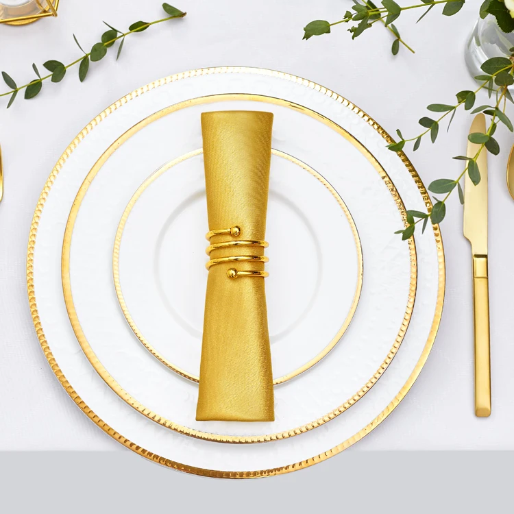 Белый керамический Золотой обод для ресторана/отеля/кейтеринга/свадьбы