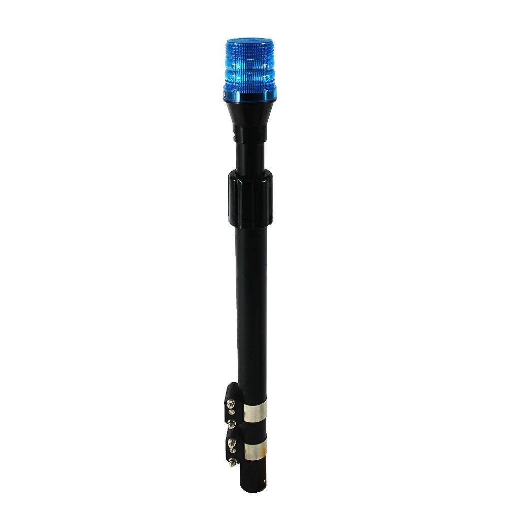 HAIBANG Telescopic Pole Flash Lamp Patrol Motorcycle Nattier Blue Wathet Rotary Warning Motorcycle Rear Pole Beacon Light